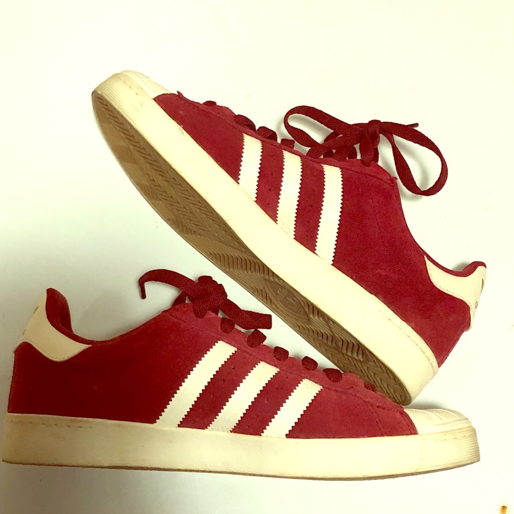 Red Suede adidas sneakers